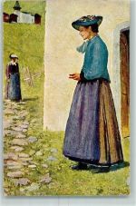 Künstlerkarte sign. F. Portier Trachtenfrau