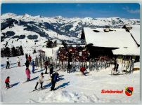 3778 Schönried - Winter Skifahrer Gasthaus Horneggli