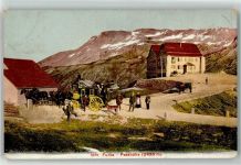 Furka 1912 - Furka Hotel und Passhöhe Postkutsche