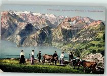 Fronalpstock 1912 - Touristen mit Kühen