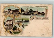 8606 Greifensee 1906 BOAKC Lithographie Nänikon Schloss Dampfer Denkmal Gebrauchsspuren, bitte Scan genau beachten!