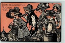 2740 Moutier 1909 Künstlerkarte Exposition Jurassienne sign. FG
