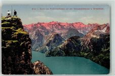 Fronalpstock 1911 - Blick von Gipfel auf den See