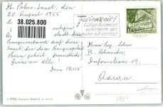 3235 Erlach 1955 Foto AK Denkmal Rousseau, J.J. Ile de St. Pierre