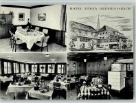 3672 Oberdiessbach 1965 - Hotel Löwen mit Innenansicht, gute Erhaltung AK