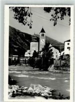7542 Susch Foto AK Schloss Kirche