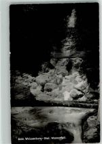 3764 Weissenburg 1950 Foto AK Wasserfall Bahnpost Zug 2293