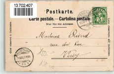 2126 Les Verrières 1901 BOAKC Lithographie Kirche Schule Hotel Federal Grenze