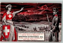 Erinnerung Grenzbesetzung 1914 Helvetia Künstlerkarte