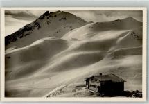 Weisshornhütte Foto AK Hüttenstempel Winter