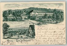 4665 Oftringen 1901 Lithographie Gasthaus Bad Lauterbach Ort lt. Recherche