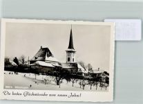 3110 Münsingen 1939 FOTO KEINE AK Kirche Winter Neujahr Schlitten Foto 10cm x 7cm, rückseitig Haftspuren