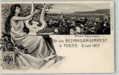 8406 Töss 1907 - Bezirksängerfest Frau mit Lyra
