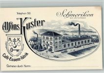 8716 Schmerikon BOAKC Fabrik Cafe-Essenz Kuster Lithographie keine AK