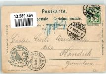 8000 Zürich Gebrauchsspuren sign Hüttinger Kantonalschützenfest 1902 Wappen Lithographie Verlag Schlumpf