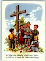 8887 Mels Künstlerkarte sign. K Aktion Weisstannental Kinder Kreuz