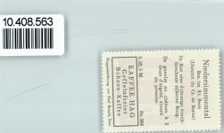 3752 Wimmis - Vignette Wappen Kaffee Hag ca 1920-1940 Bezirk Niedersimmental