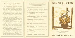 5000 Aarau KEINE AK S.A.C. Bergfahrten 1937 Klappbroschüre 2-fach