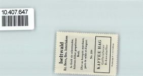 3807 Iseltwald - Vignette Wappen Kaffee Hag 1920-1940 Bock