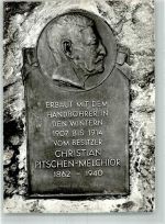 7440 Andeer Foto AK Denkmal Christian Pitschen-Melchior Rofflaschlucht