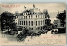 8703 Erlenbach ZH 1903 Gebrauchsspuren Hotel Zum goldenen Kreuz Inh. Wilh. Amsler