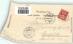 9057 Weissbad 1901 Prägedruck Wildkirchli Canton Appenzell Wappen Gemse Scan verzogen