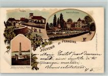 1197 Prangins 1898 BOAKC Lithographie Schloss Chateau Monument des Vaudois du Piemont Verlag Künzli Nr 293