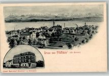 8808 Pfäffikon SZ 1905 Foto AK Hotel Bahnhof