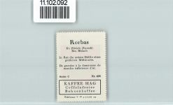 8427 Rorbas - Vignette Wappen Kaffee Hag ca 1920-1940