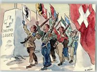 Künstlerkarte sign. Jaton M. Jugendlager Ski Verband