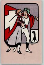 4000 Basel Bâle 1912 Gebrauchsspuren Paar Baslerstab sign. Karl Dubs 56 Eidg. Turnfest