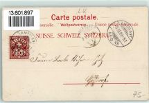 6260 Reiden 1899 Gebrauchsspuren Mitteldorf Kirche Versandt-Geschäft L. Meyer Lithographie