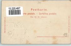 8000 Zürich Passepartout Prägedruck Quaibrücke Uetliberg Jagd Gämse Wappen Lithographie