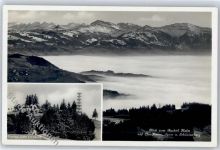 8340 Hinwil - Restaurant Bachtel-Kulm, Blick auf Churfirsten, Speer, Schäniserberg