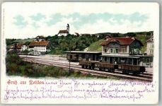 Uetikon am See Bahnhof Eisenbahn Kirche Bahnhof Schweiz 1902 Foto AK