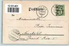 St Chrischona 1900 Lithographie Kirche sign. Jacob