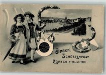 8000 Zürich Foto AK Schützenfest 1907 Tracht Schießscheibe