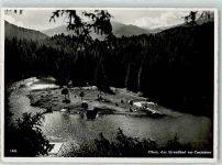 7018 Flims Waldhaus 1950 Foto AK Strandbad am Caumasee, Verlag Geiger 1570 Flims