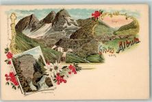 Albula Lithographie Albula Weisenstein Bergun Bergunerstein Edelweiss Verlag Künzli Nr 1262