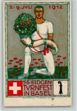 4000 Basel Bâle - 56 Eidgenössisches Turnfest Basel 1912 sign Baumberger Füllhorn
