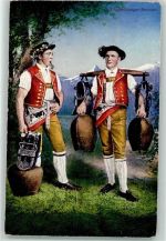 Toggenburger Sennen mit Treicheln Trachten Toggenburg