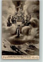 WK I Helvetia als Linderin des Kriegselends - AK Helvetia 1917