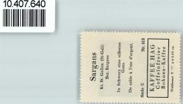 7320 Sargans - Vignette Wappen Kaffee Hag 1920-1940 Gans