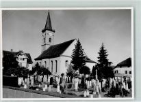 8266 Steckborn Foto AK Kirche mit Friedhof