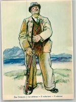 6000 Luzern Lucerne 1939 Künstlerkarte Weltmeisterschaften im Schießen, der Veteran