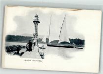 1200 Genève Genf Foto AK Leuchtturm