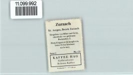 5330 Bad Zurzach - Vignette Wappen Kaffee Hag ca 1920-1940