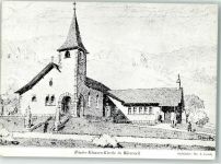 8344 Bäretswil Künstlerkarte Bruder-Klausen-Kirche Zeichnung sign. Gauon