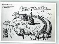 4450 Sissach Künstlerkarte Hochwacht mit Wachthaus Schildhäuschen auf der Fluh aus dem 18ten Jhdt sign. F Pümpin