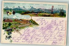Gurten Kulm 1900 Lithographie Bergbahn Gasthaus Gurten